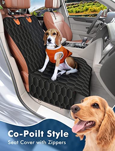 KrazyProducts Dog Car Seat Covers Dog Travel Hammock with Mesh Viewing Window Back Seat Protection with Storage Bags Easy to Clean Universal & Waterproof Scratch Proof & Machine Washable 